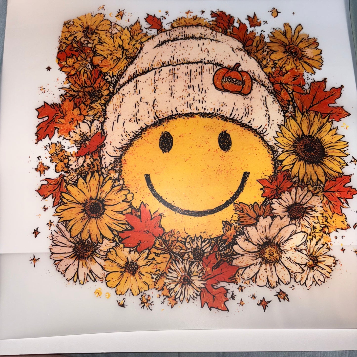 Fall Happy Face Shirt Transfer