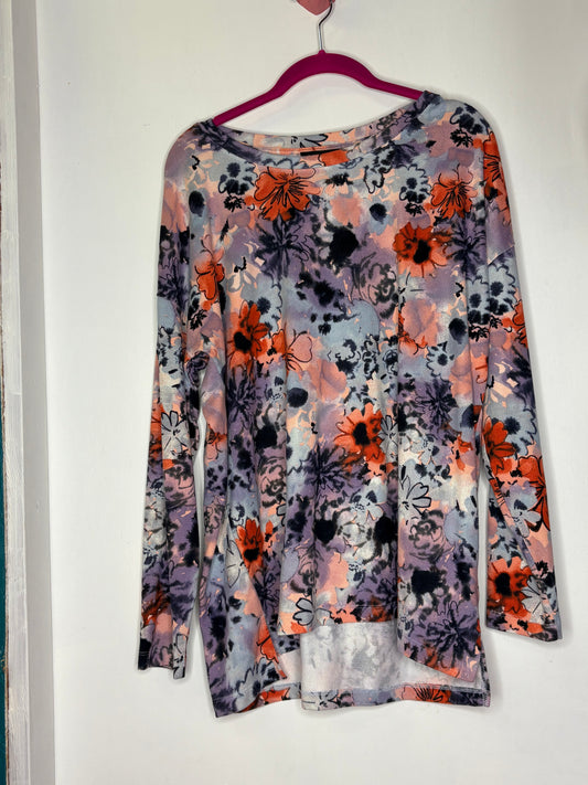 Tribal Floral Pullover Sweater Medium 1057