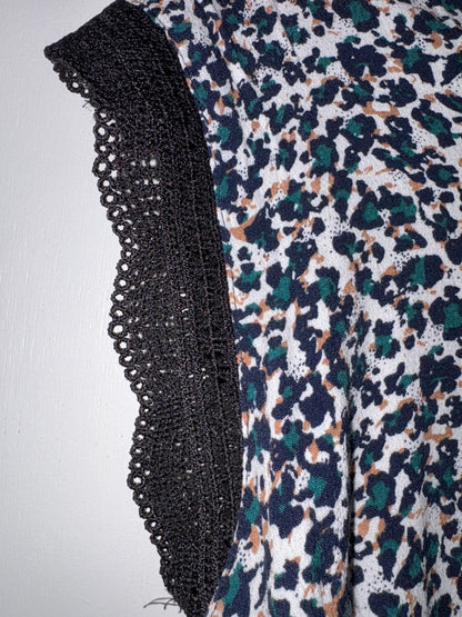 DEX | Teal Leopard Lace Women’s Tank Top Small 1012