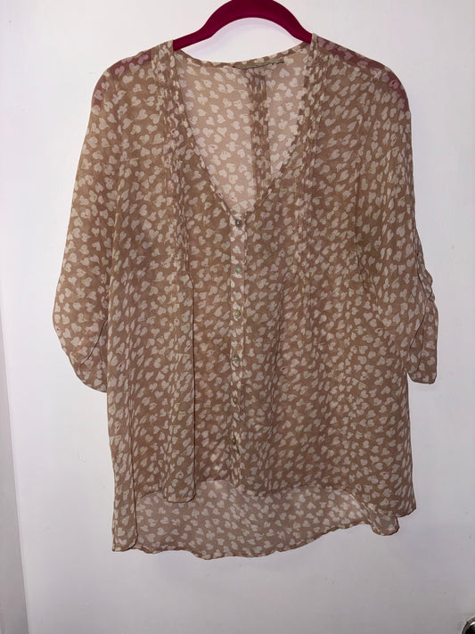 Propaganda Heart Blouse Top Medium 1003