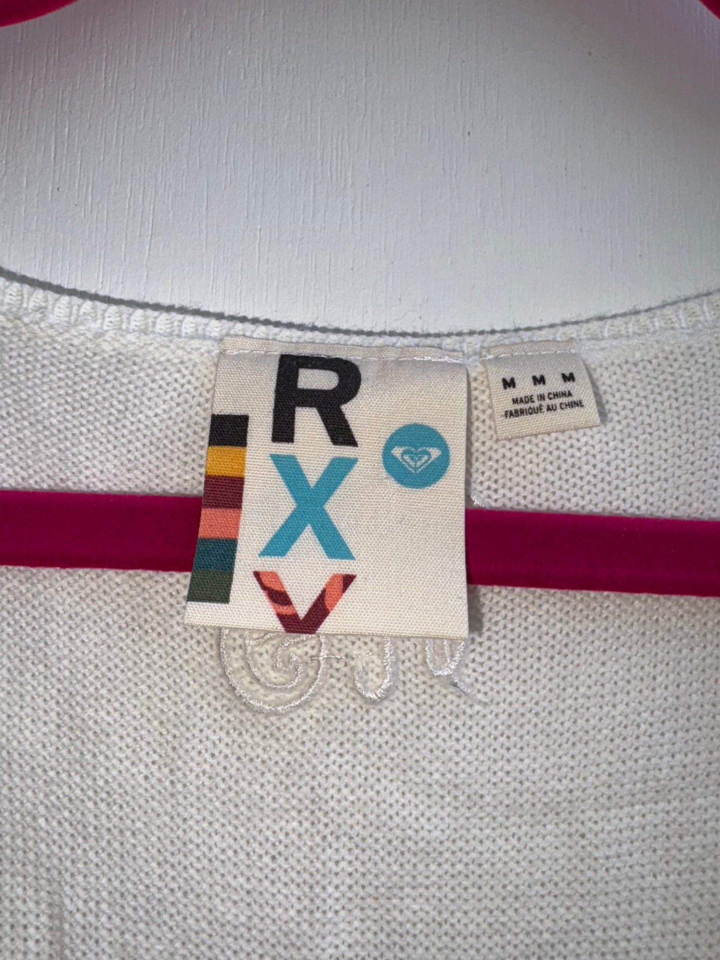 Roxy Eyelet Ruffle Sweater Tank Top Medium 1032