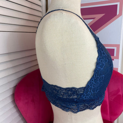 Brassière en dentelle bleu marine