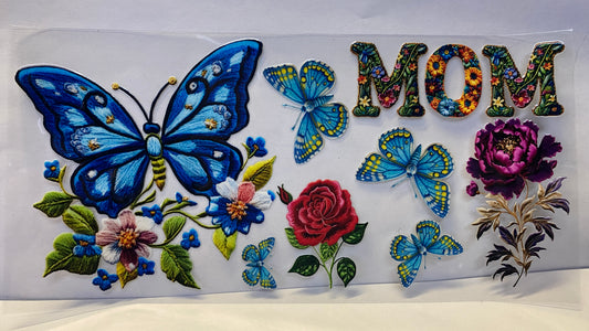 MOM Butterflies Blue CUP WRAP