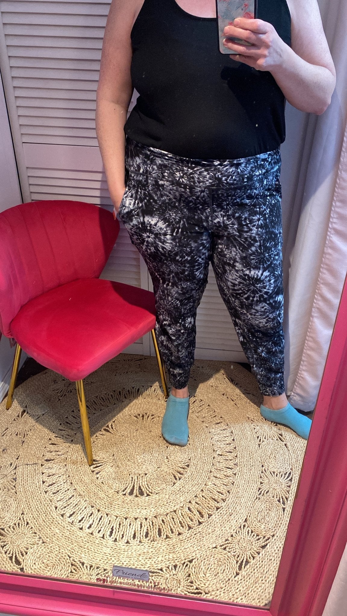 Pantalon de jogging athlétique slim noir et blanc 1X ou 2X Tye Dye