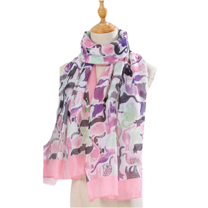 Pink & Purple Cat Scarf