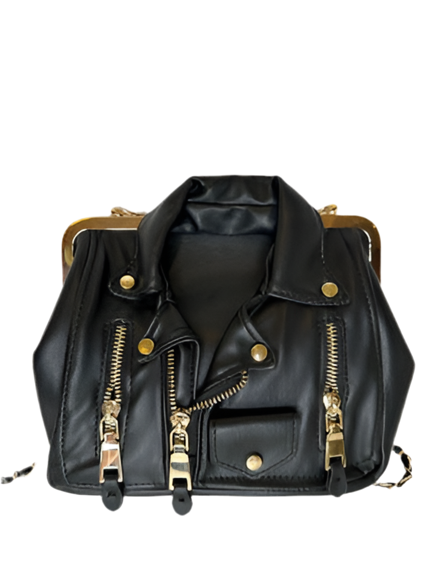 Iconic Leather Jacket Satchel Mini Purse Shoulder Bag