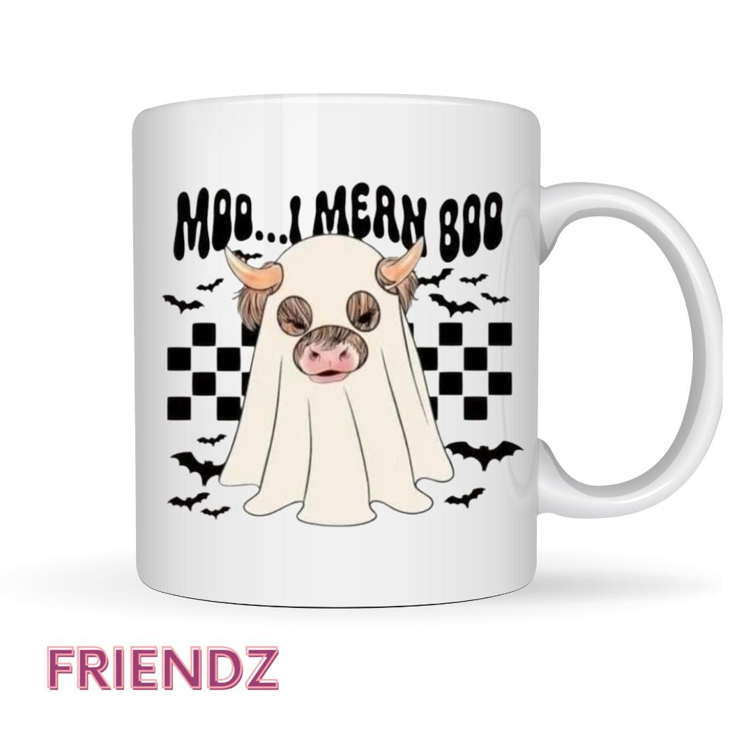 Moo I Mean Boo Mug Halloween Theme