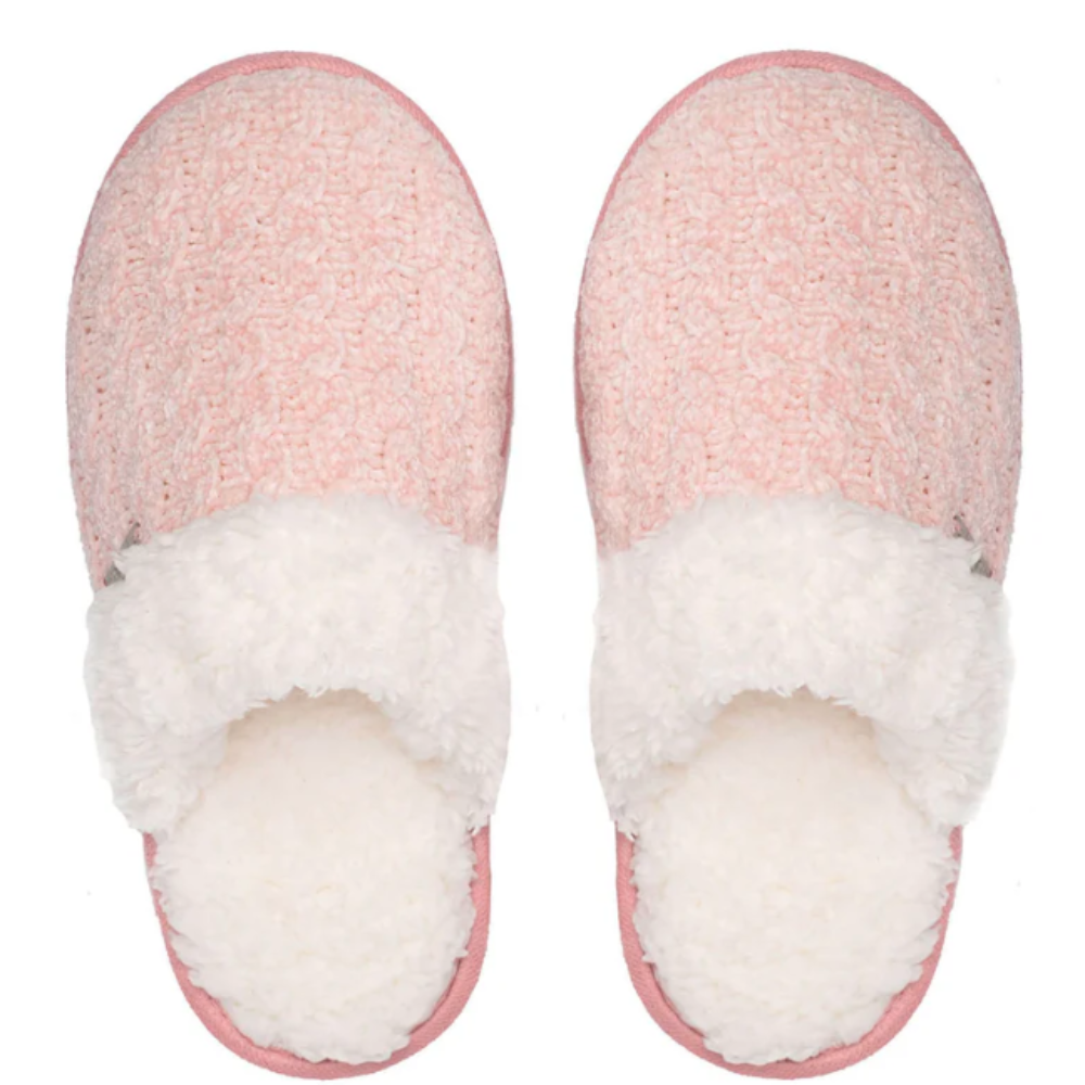 PUDUS CHENILLE CREEKSIDE SLIDE SLIPPERS - PINK