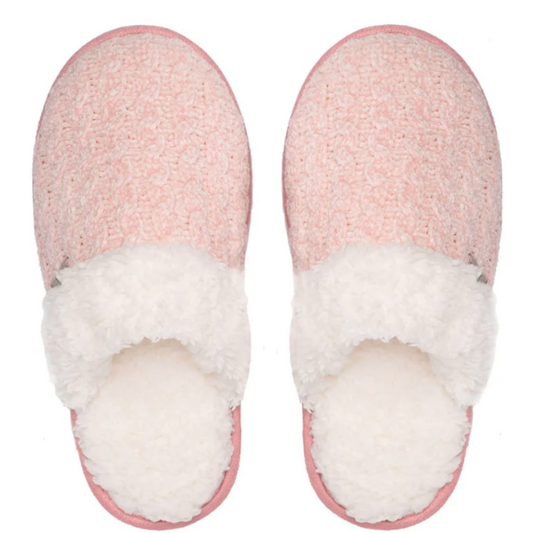 PUDUS CHENILLE CREEKSIDE SLIDE SLIPPERS - PINK