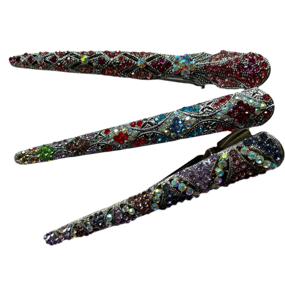 Rhinestone Hair Pin Silver