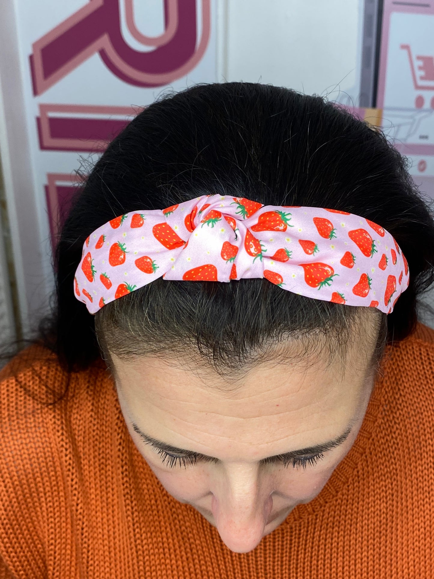 Bandeau pour cheveux noués à la fraise