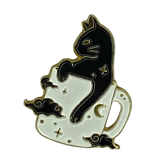 Épingle d’émail de café de chat