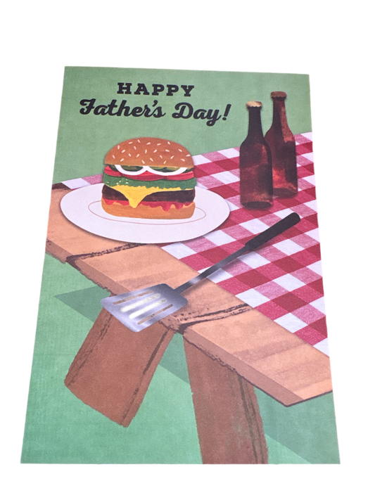 Happy Fathers Day Greeting Card Grilling Backyard BBQ