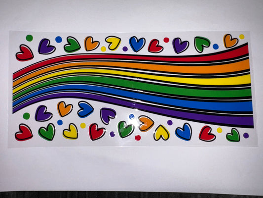 Rainbow Hearts CUP WRAP DIY