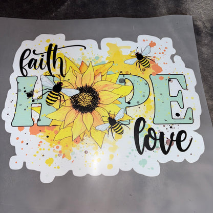FAITH | Faith Hope & Love Sunflower Shirt Transfer
