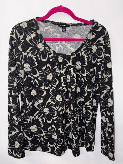 TRIBAL Long Sleeve Flower Top Medium 1012