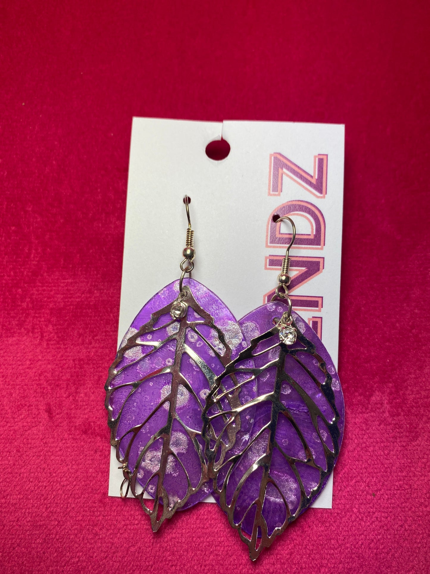 Boucles d'oreilles Feuilles violettes