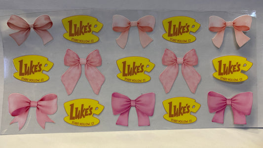 Gilmore Girls Luke's Dinner Coffee Cup Pink Bows CUP WRAP