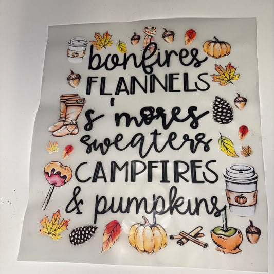 FALL | Bonfire Flannel SHIRT TRANSFER