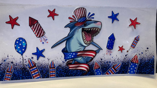 4thof July Shark CUP WRAP