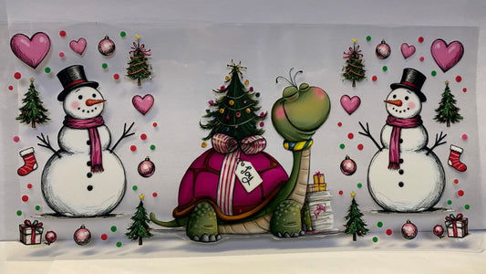 Snowman & Turtle Christmas CUP WRAP