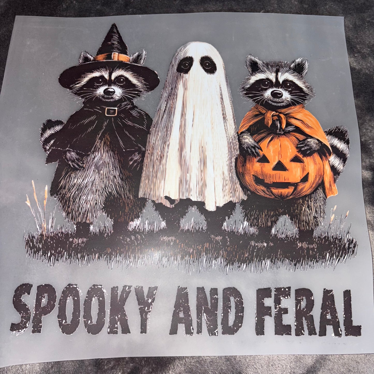 HALLOWEEN | Spooky and Feral Raccoon Shirt Transfer