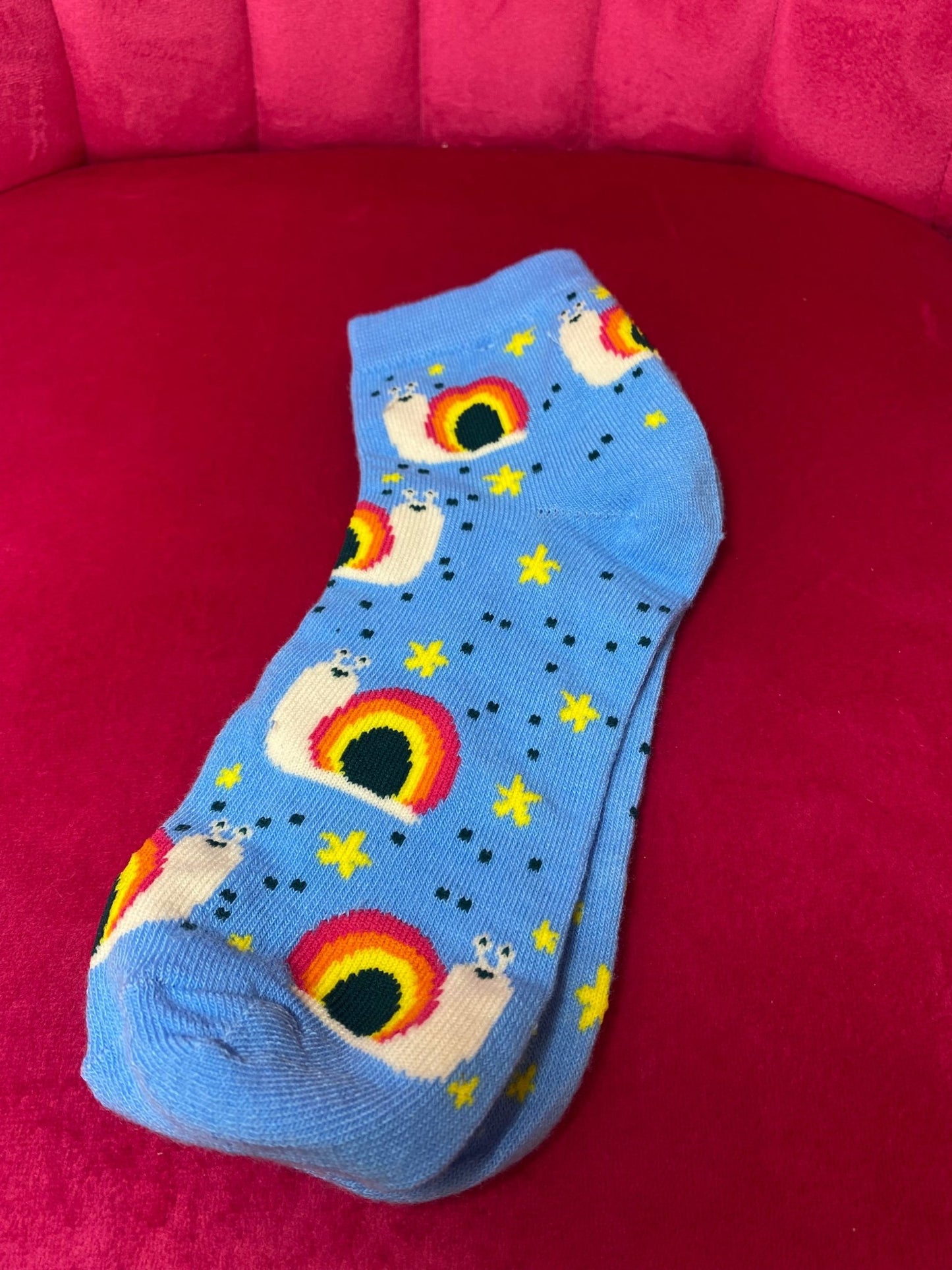 Chaussettes montantes arc-en-ciel à motif d'escargot