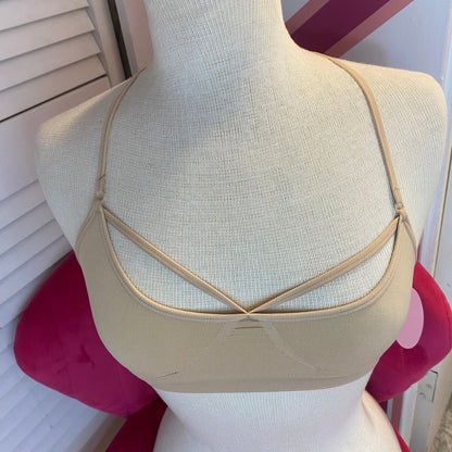 Brassière beige à entrecroisement croisé