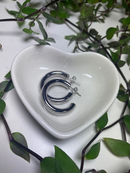 FINAL SALE Silver Chunky Hoop Earrings