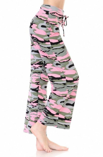 Pantalon de jogging ample à imprimé camouflage rose