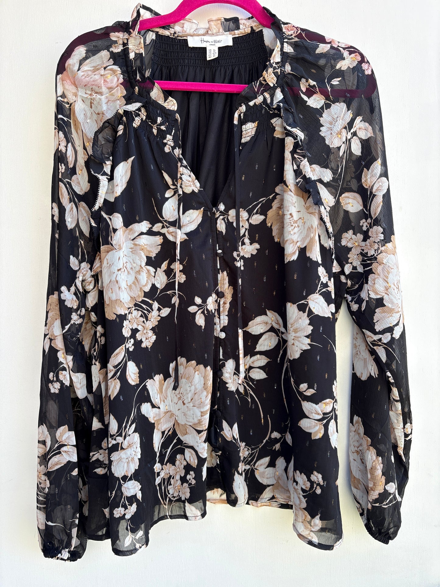 Haver & Blair London Button Up Blouse top XL