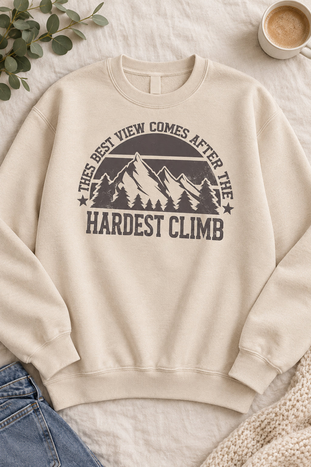 The Best Views after the hardest climb Crewneck Sweatshirt