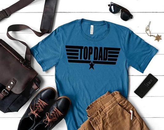 Top Dad Fathers Day Graphic Tee Shirt