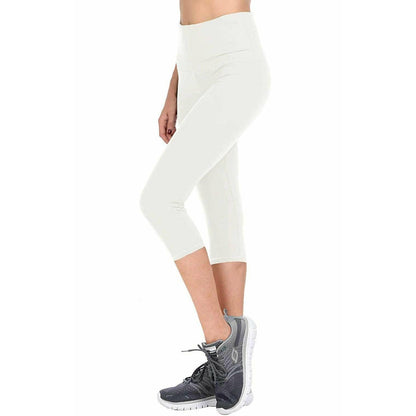 White | Capri Yoga Leggings