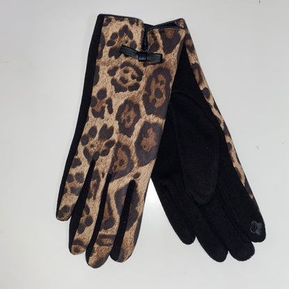 Leopard Gloves with Text Tips