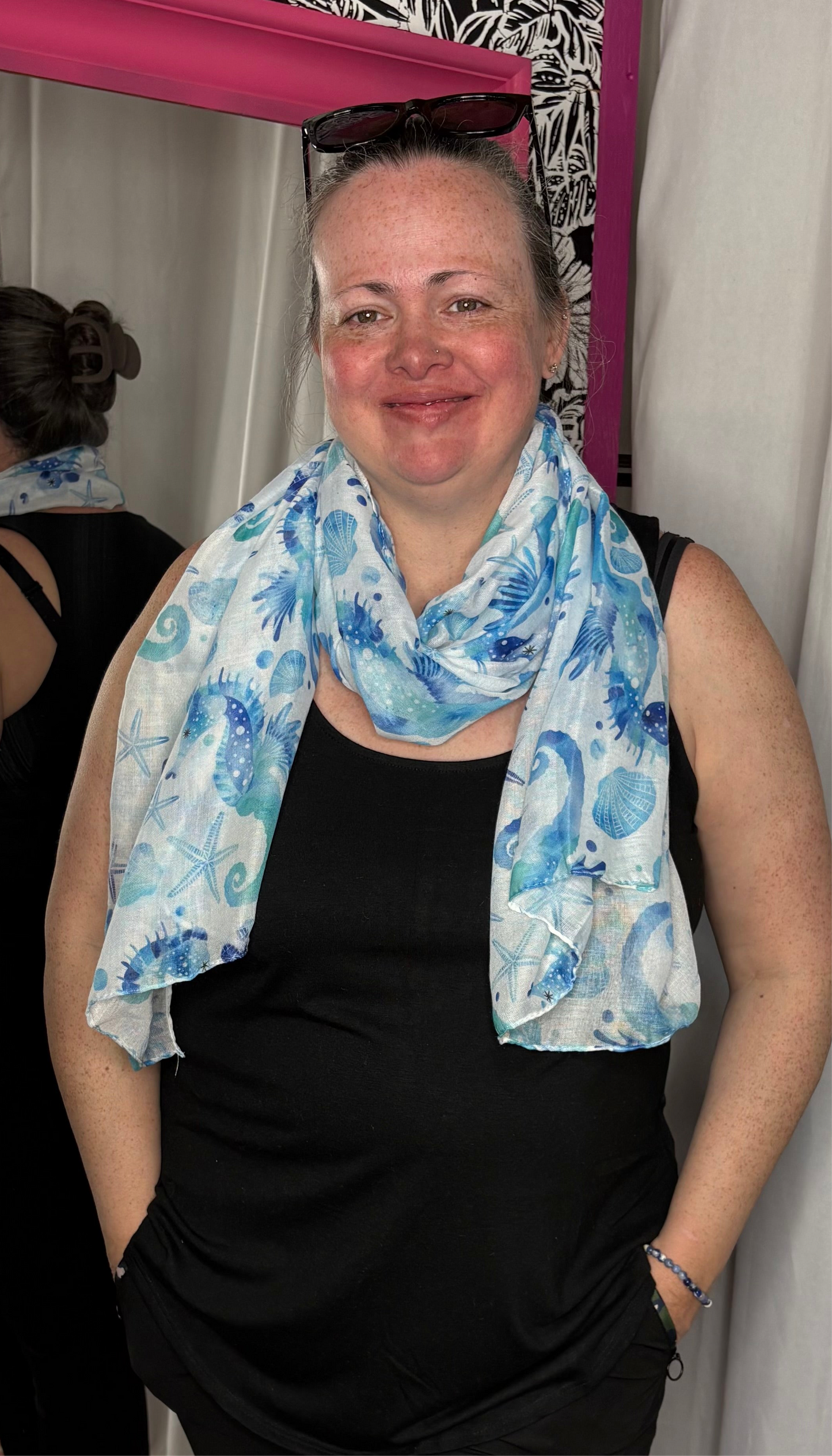 Seahorse Print Scarf