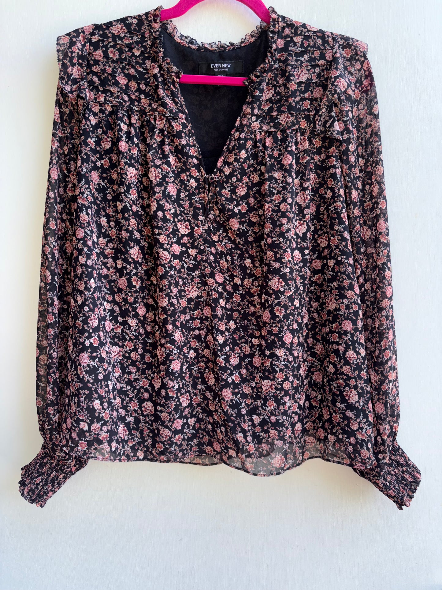 Floral Print Ruffle Blouse Top 4 1042