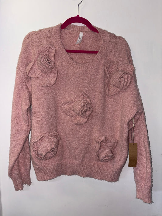 FINAL SALE DREAMERS by Debut Rose Sweater
