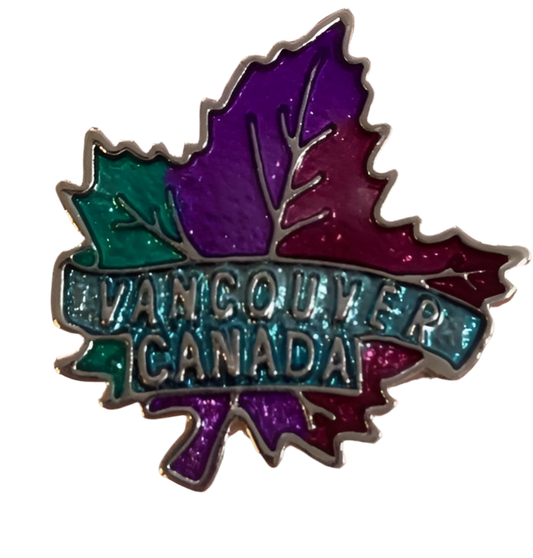 Épingle en émail souvenir de la feuille d'érable de Vancouver, Canada