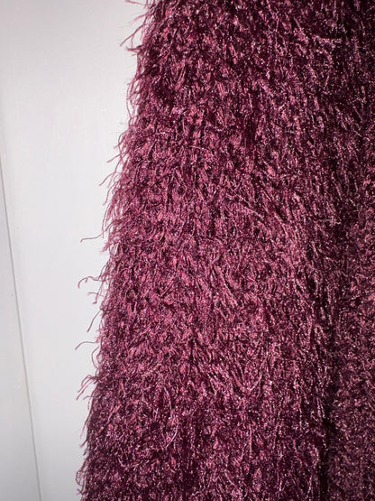 Eggplant Purple Eyelash Knit Sweater Med