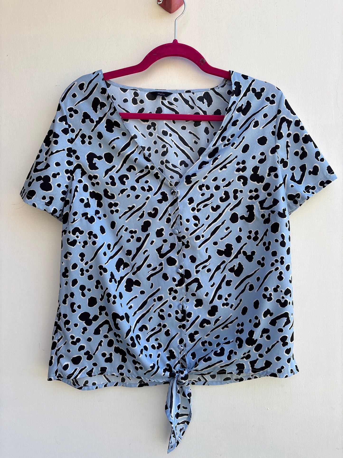 MandCo Powder Blue Spot Printed Blouse Top 14