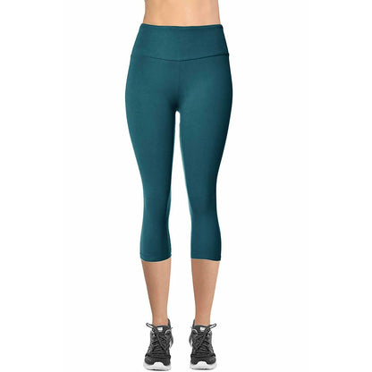 Teal | Capri Yoga Leggings
