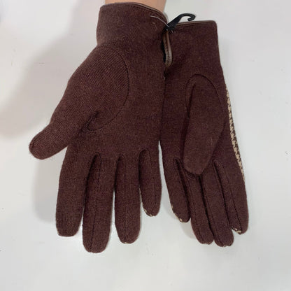 Brown Houndstooth Gloves