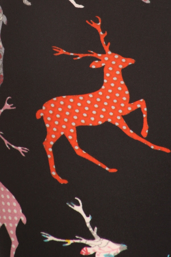 PREORDER Quilted Print Reindeer Christmas Leggings