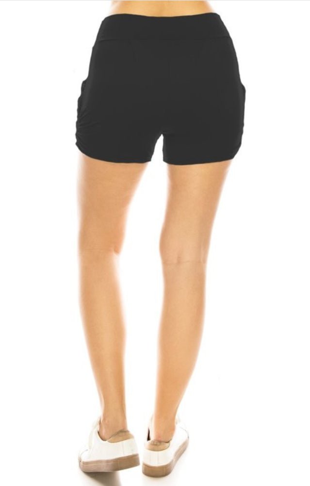 Short extensible Harlem noir pour femme