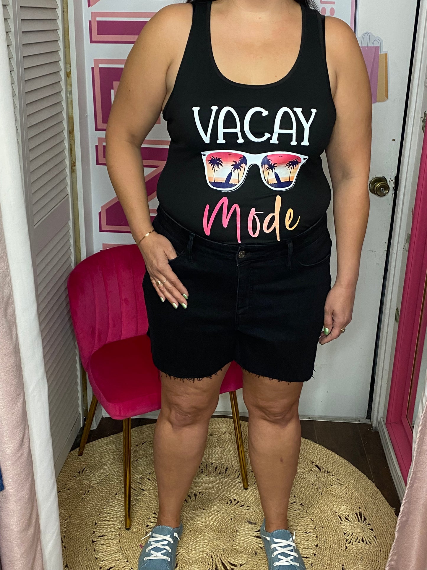 Short mi-long taille haute slim noir pour femme