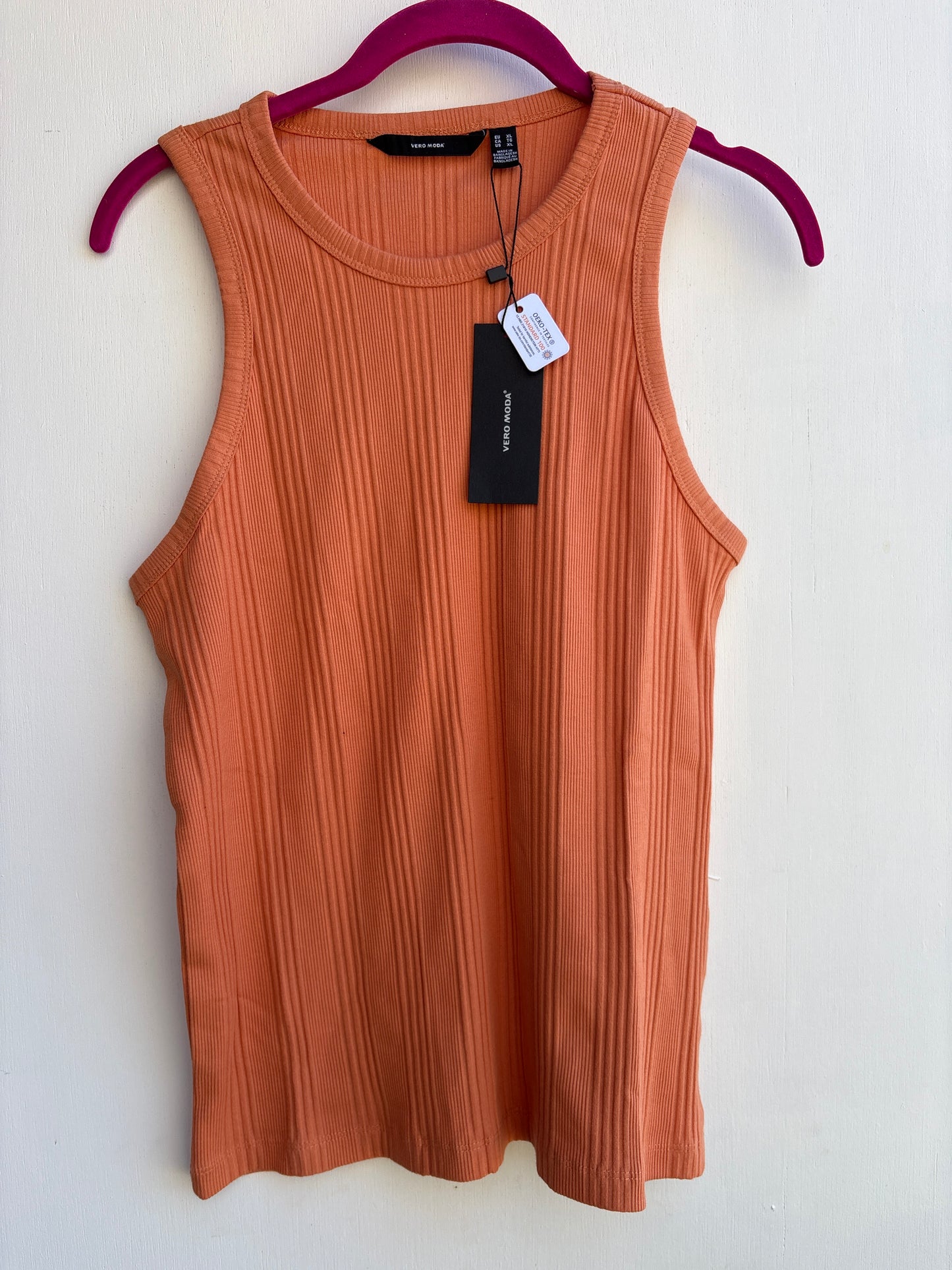 Vero Moda Copper Tan Ribbed Tank Top XL