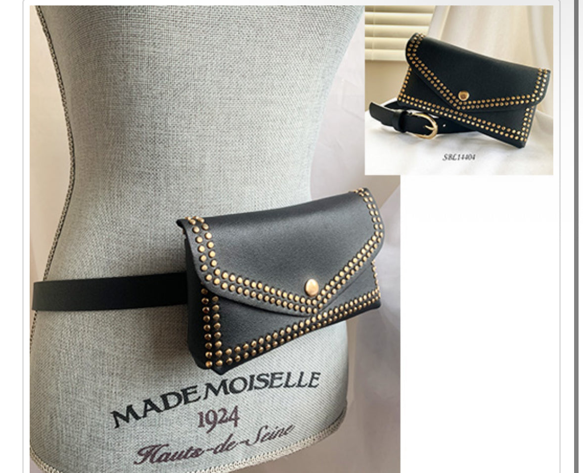 Phone Case Belt Bag Gold N Black