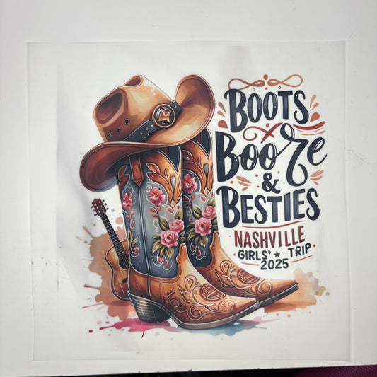 NASHVILLE Girls Trips Boots SHIRT TRANSFER