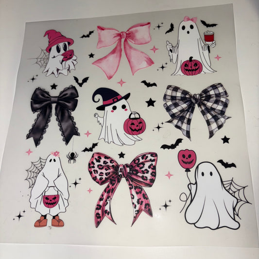 HALLOWEEN | Pink Bows & Ghosts SHIRT TRANSFERS
